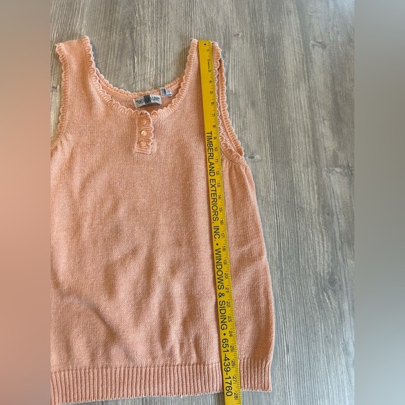 Vintage The American Line Peach Knit Tank Top Ramie Cotton Blend Scoop Neck 24W. - Picture 7 of 8